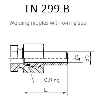 TN299B Приварной нипель с O-Ring уплотнением
