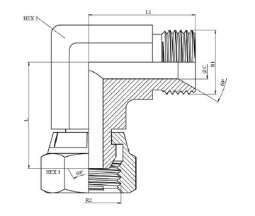 УГЛОВОЙ АДАПТЕР 90° BSP (60°) (Ш-Г)